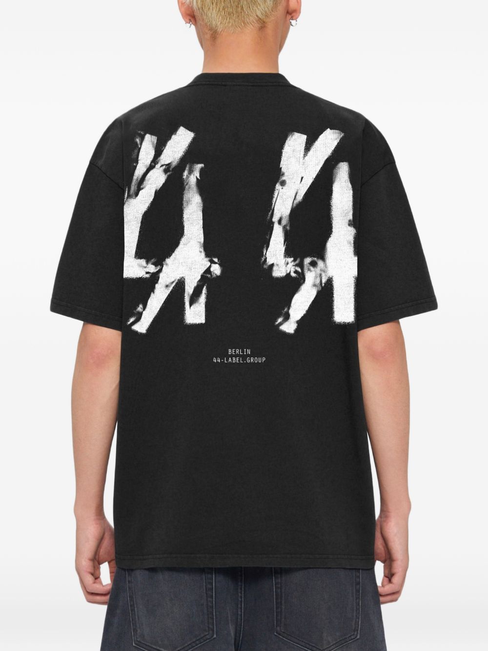 T-shirt con stampa grafica in nero 44 label group - uomo 