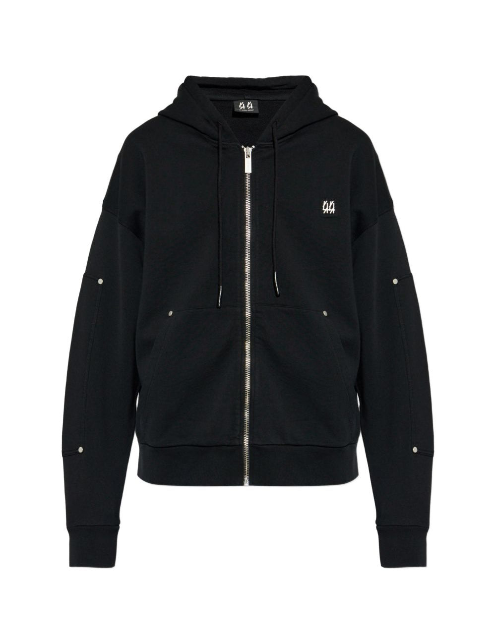 Felpa con zip in nero 44 label group - uomo 