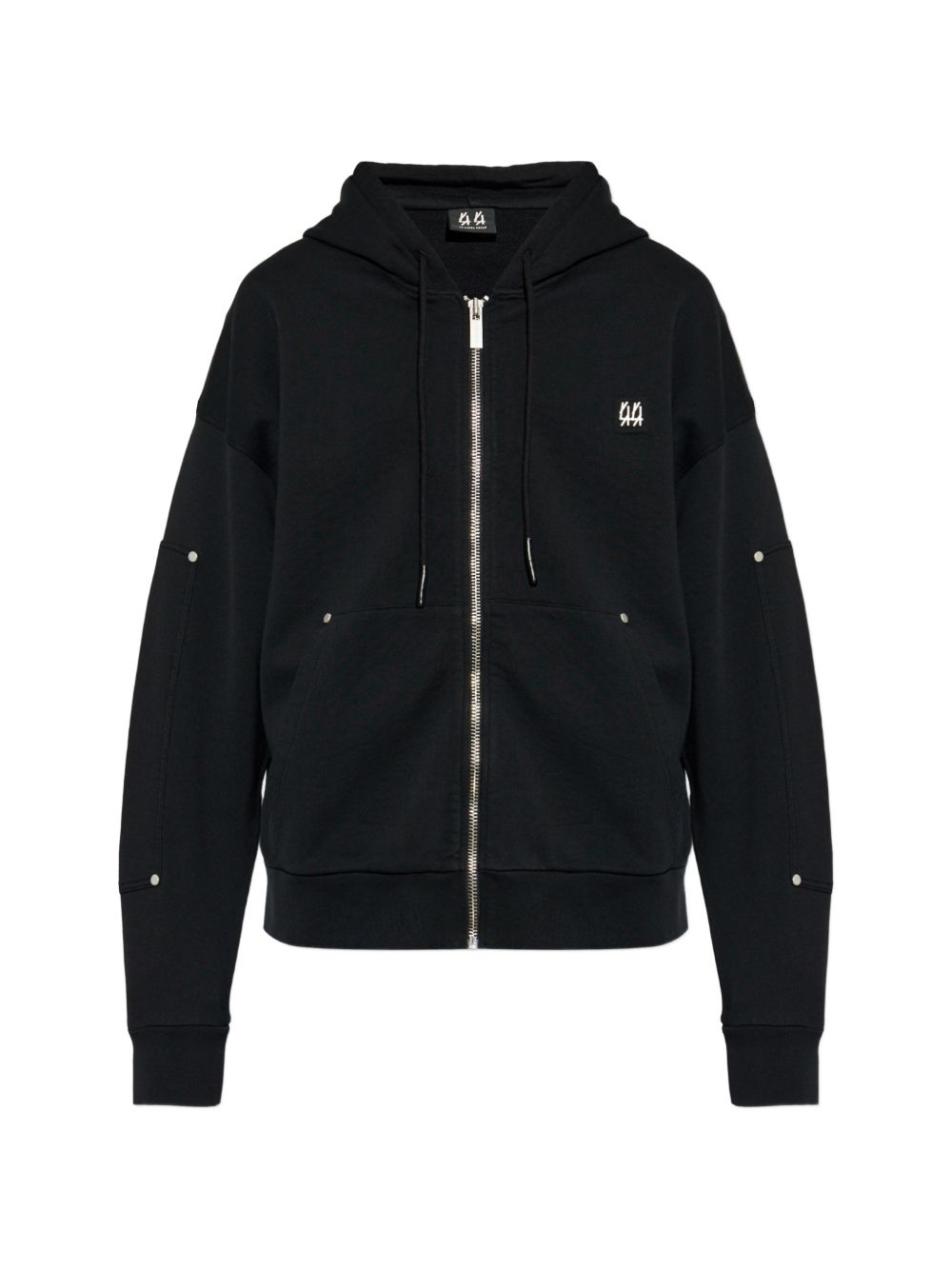 Felpa con zip in nero 44 label group - uomo 