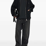 Felpa con zip in nero 44 label group - uomo 
