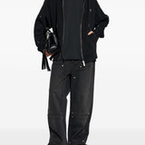 Felpa con zip in nero 44 label group - uomo 