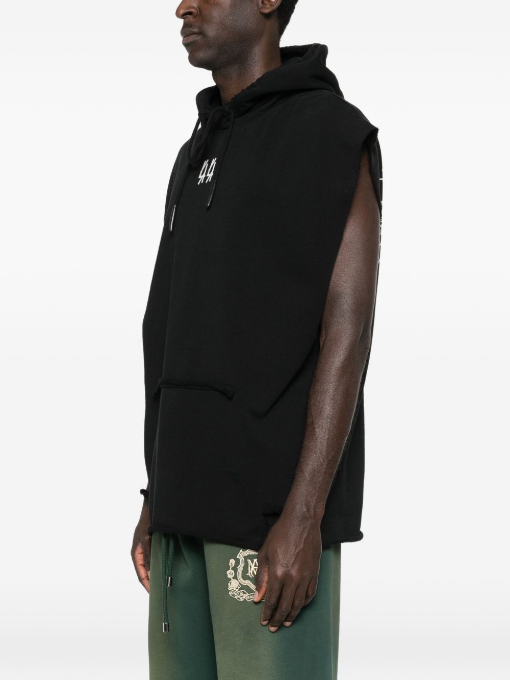Felpa con cappuccio mini logo in nero 44 label group - uomo 