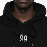 Felpa con cappuccio mini logo in nero 44 label group - uomo 