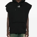 Felpa con cappuccio mini logo in nero 44 label group - uomo 