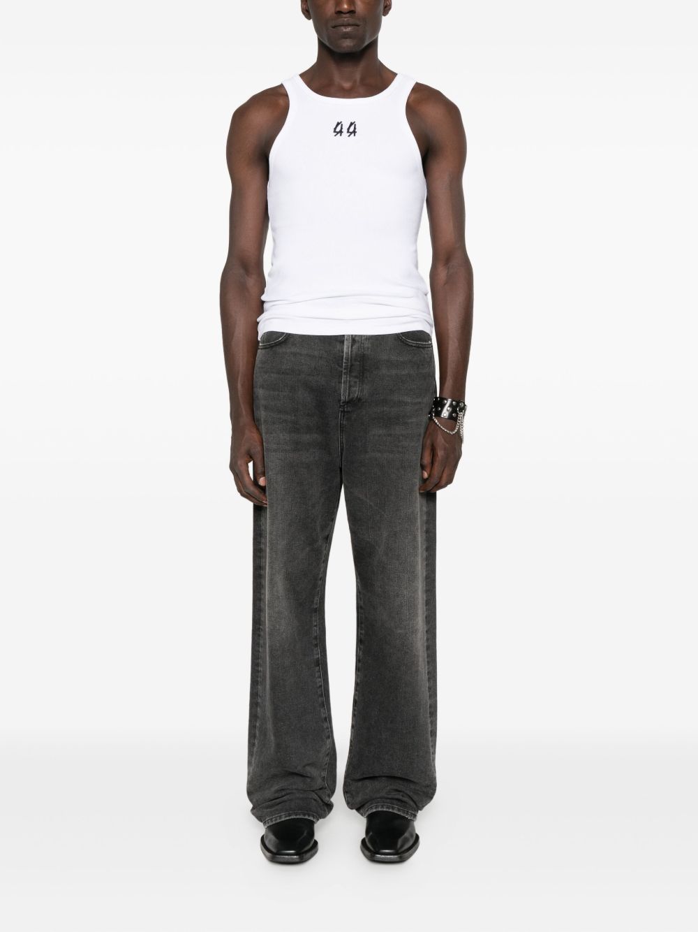 Canotta con ricamo in bianco 44 label group - uomo 