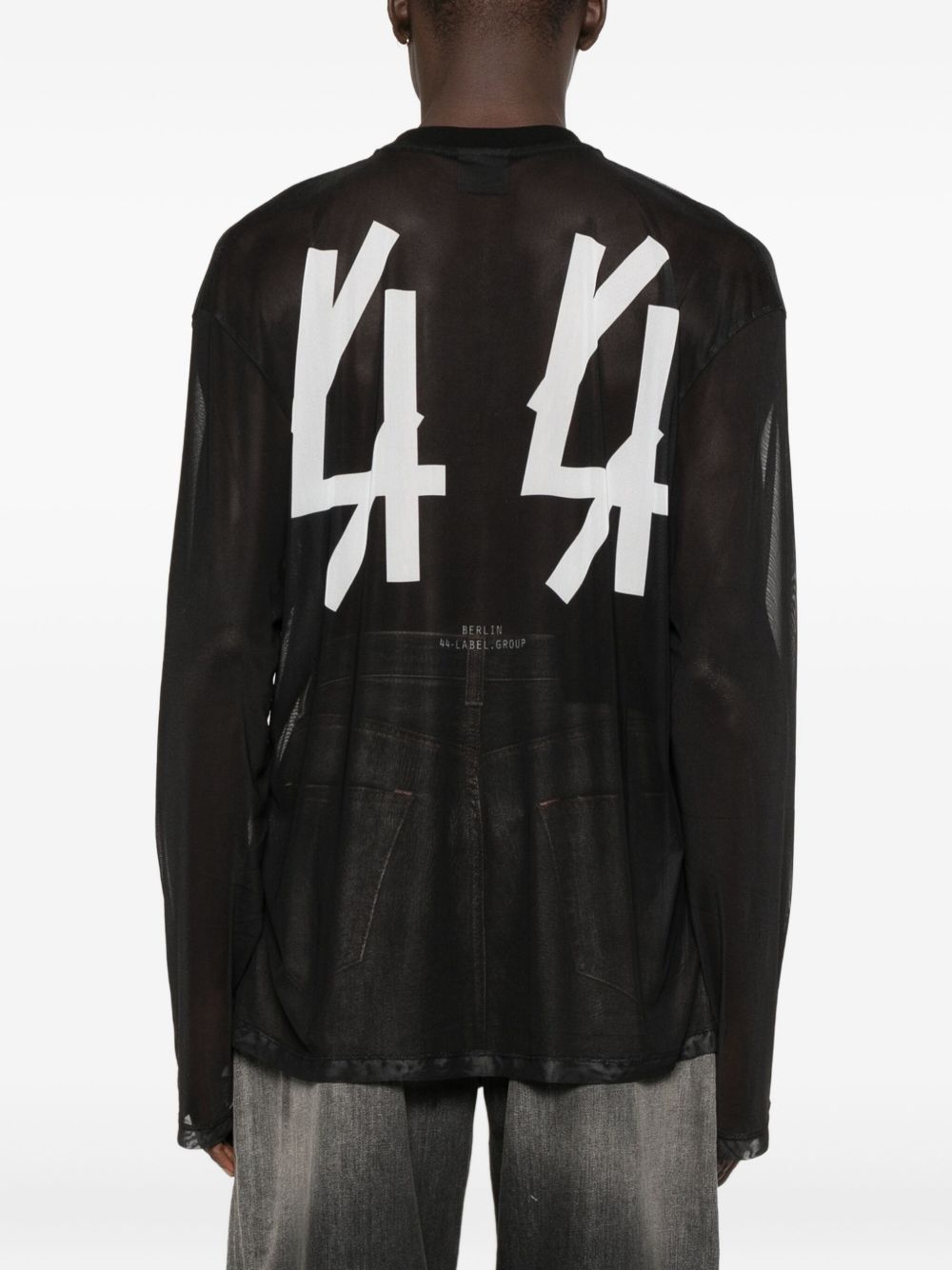 T-shirt con stampa grafica in nero 44 label group - uomo 