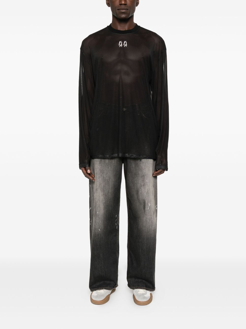 T-shirt con stampa grafica in nero 44 label group - uomo 