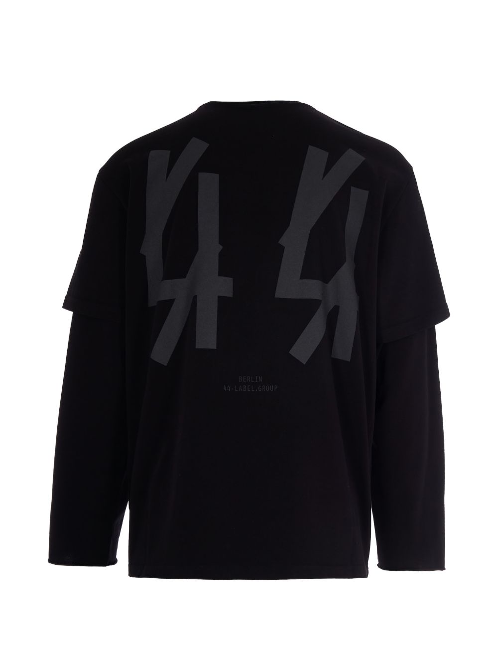 T-shirt a maniche lunghe in nero 44 label group - uomo 