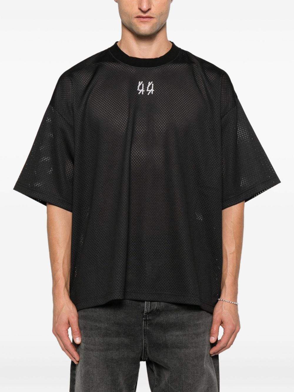 T-shirt con logo in nero 44 label group - uomo 