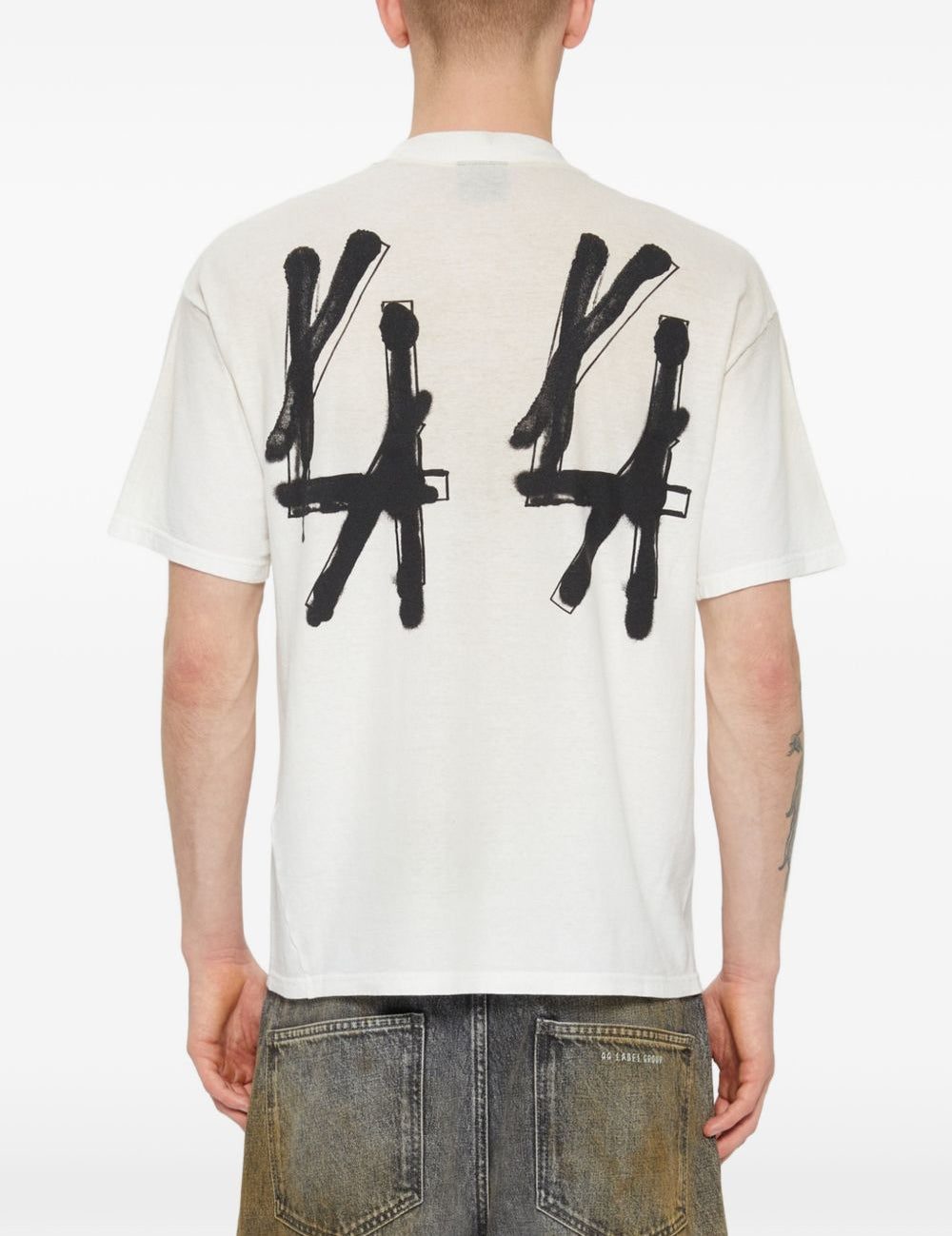 T-shirt in jersey in bianco 44 label group - uomo 