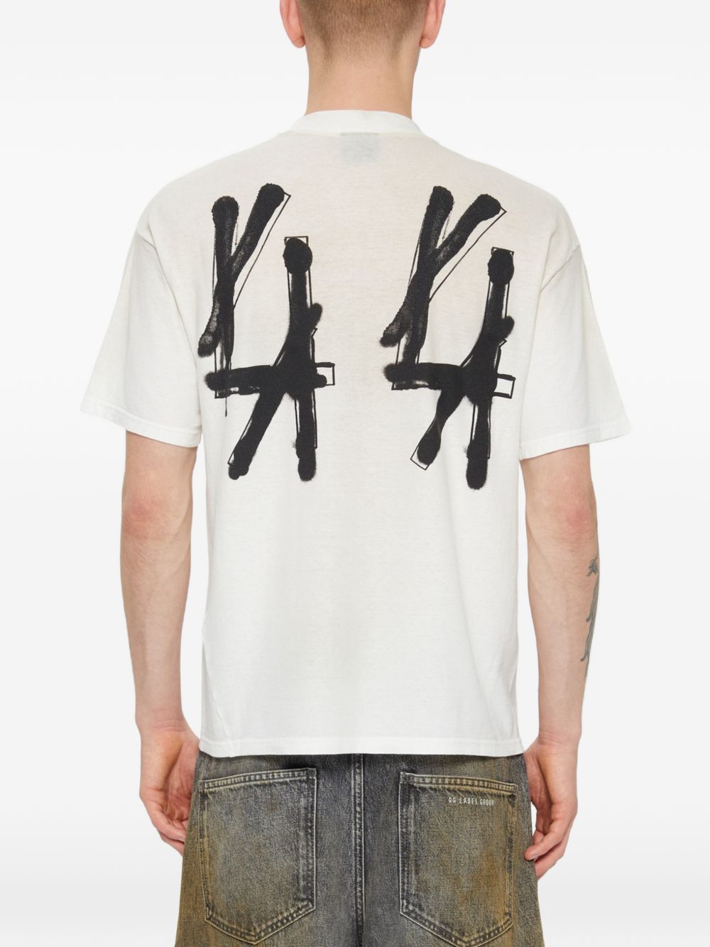 T-shirt in jersey in bianco 44 label group - uomo 