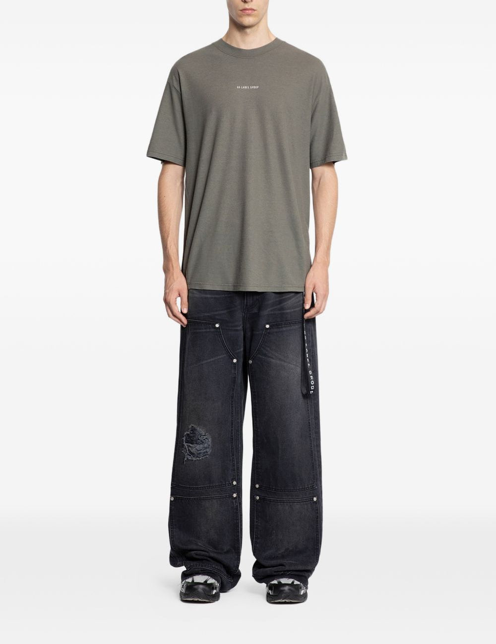 T-shirt con stampa grafica in grigio 44 label group - uomo 