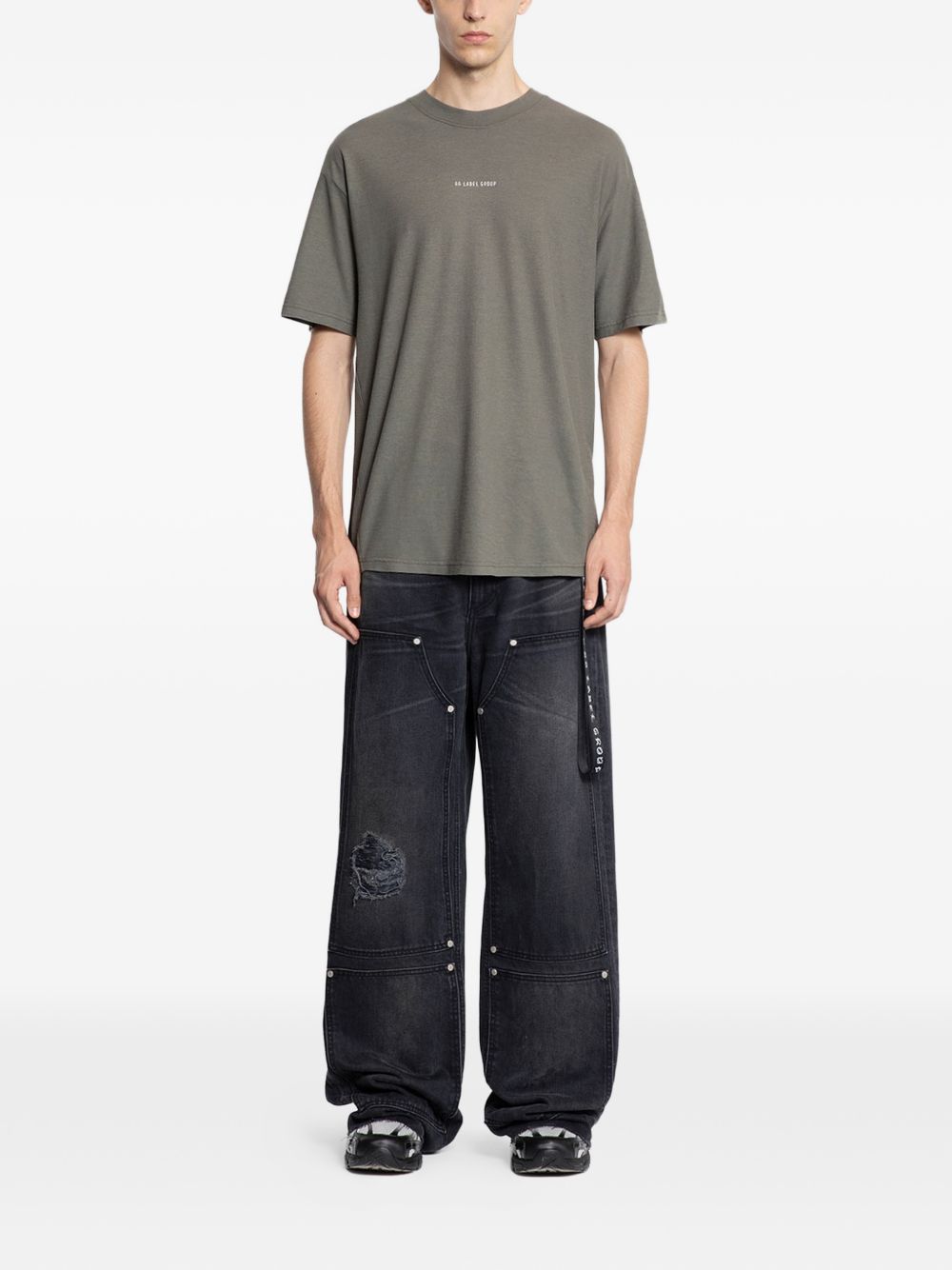 T-shirt con stampa grafica in grigio 44 label group - uomo 