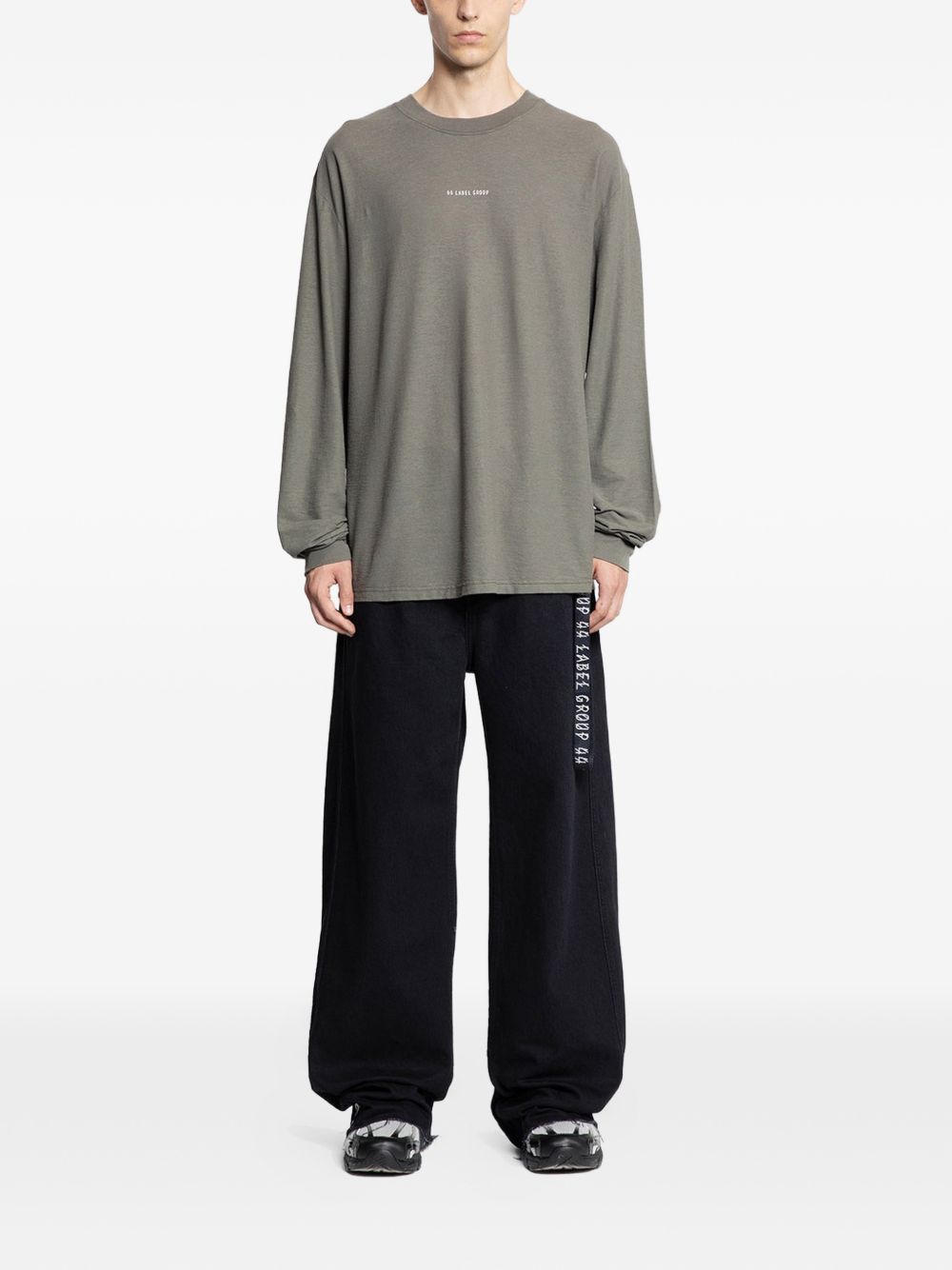 T-shirt a maniche lunghe in grigio 