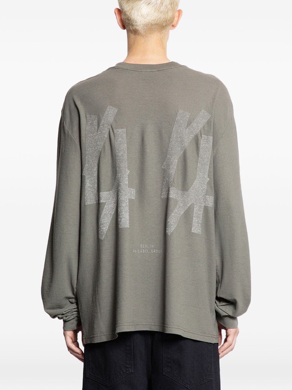 T-shirt a maniche lunghe in grigio 