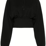 Felpa crop in nero Adidas by stella mc cartney - donna 