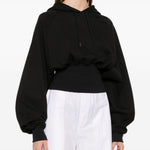Felpa crop in nero Adidas by stella mc cartney - donna 