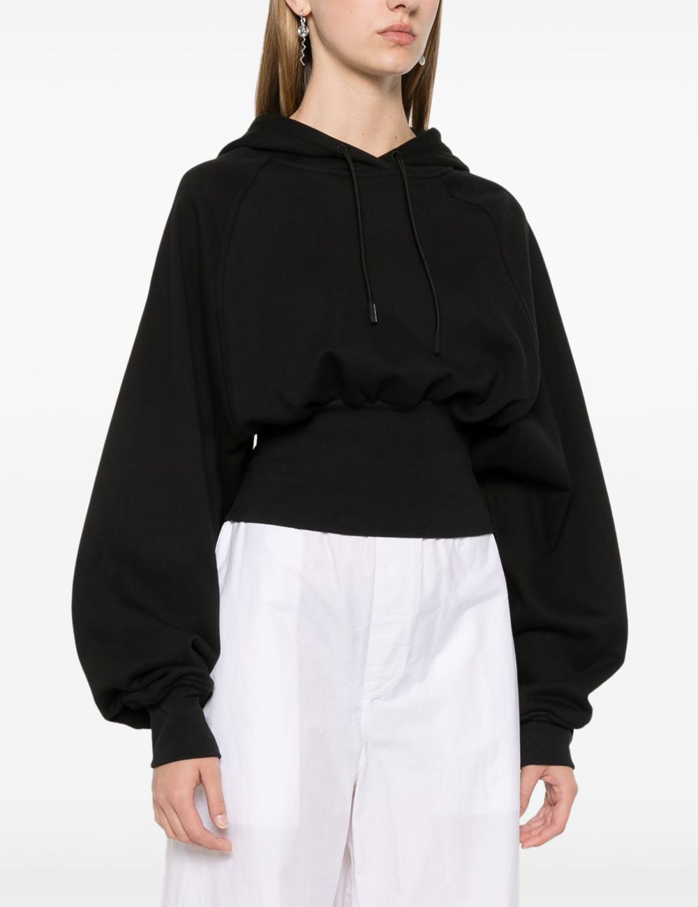 Felpa crop in nero Adidas by stella mc cartney - donna 