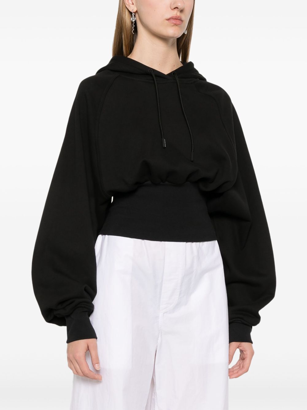 Felpa crop in nero Adidas by stella mc cartney - donna 