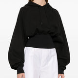 Felpa crop in nero Adidas by stella mc cartney - donna 