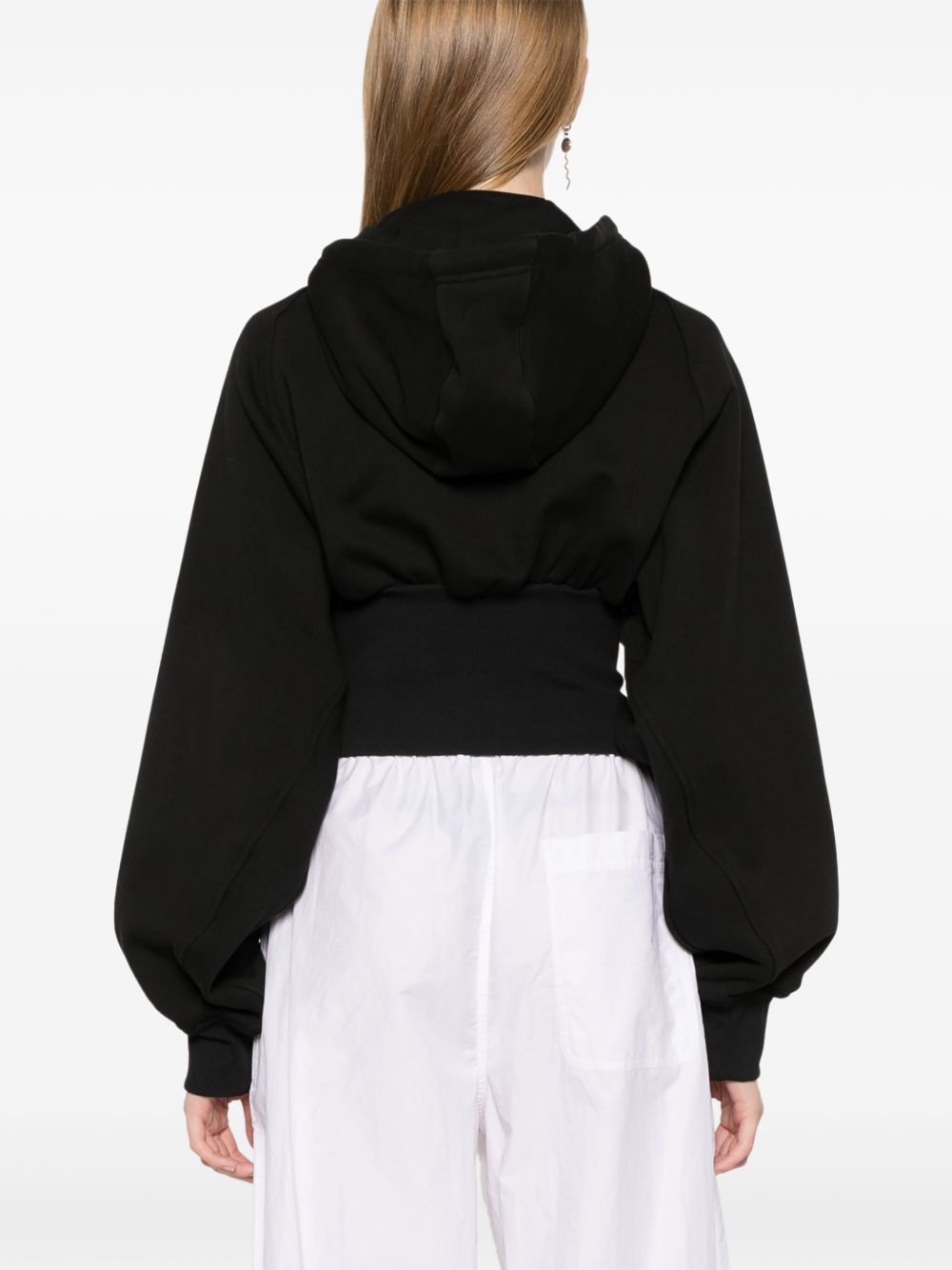 Felpa crop in nero Adidas by stella mc cartney - donna 