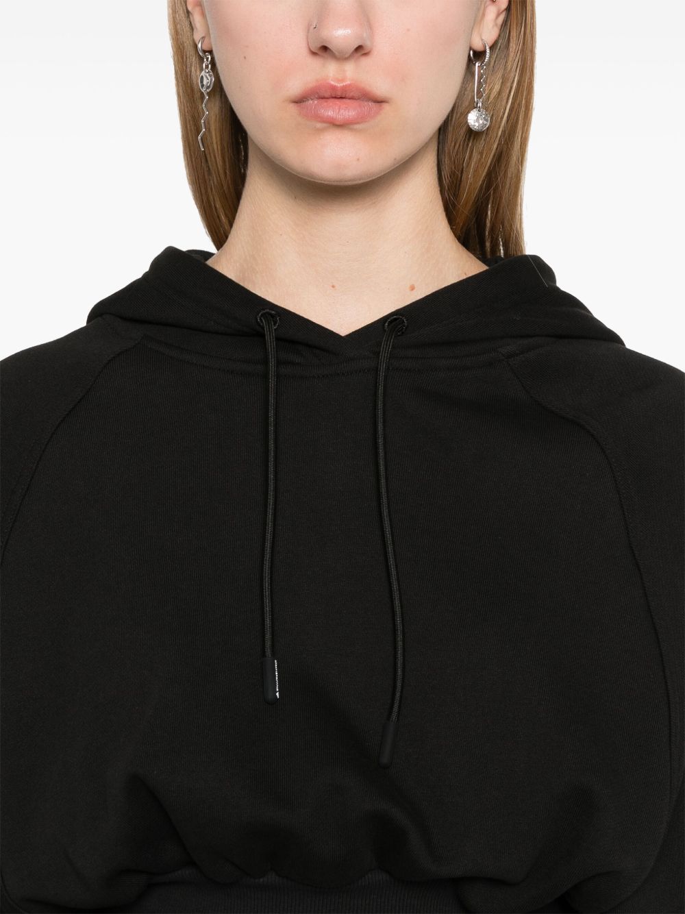Felpa crop in nero Adidas by stella mc cartney - donna 