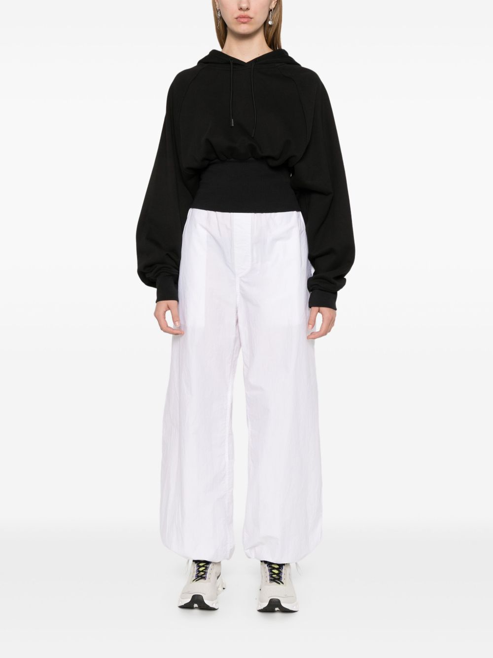 Felpa crop in nero Adidas by stella mc cartney - donna 
