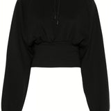 Felpa crop in nero Adidas by stella mc cartney - donna 