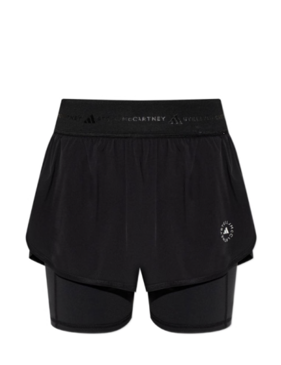 Shorts sportivi con logo in nero Adidas by stella MC Cartney - donna 