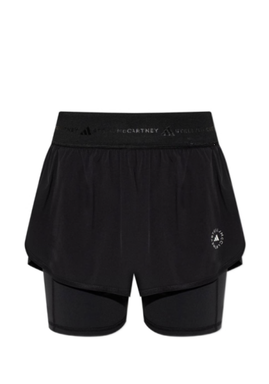 Shorts sportivi con logo in nero Adidas by stella MC Cartney - donna 