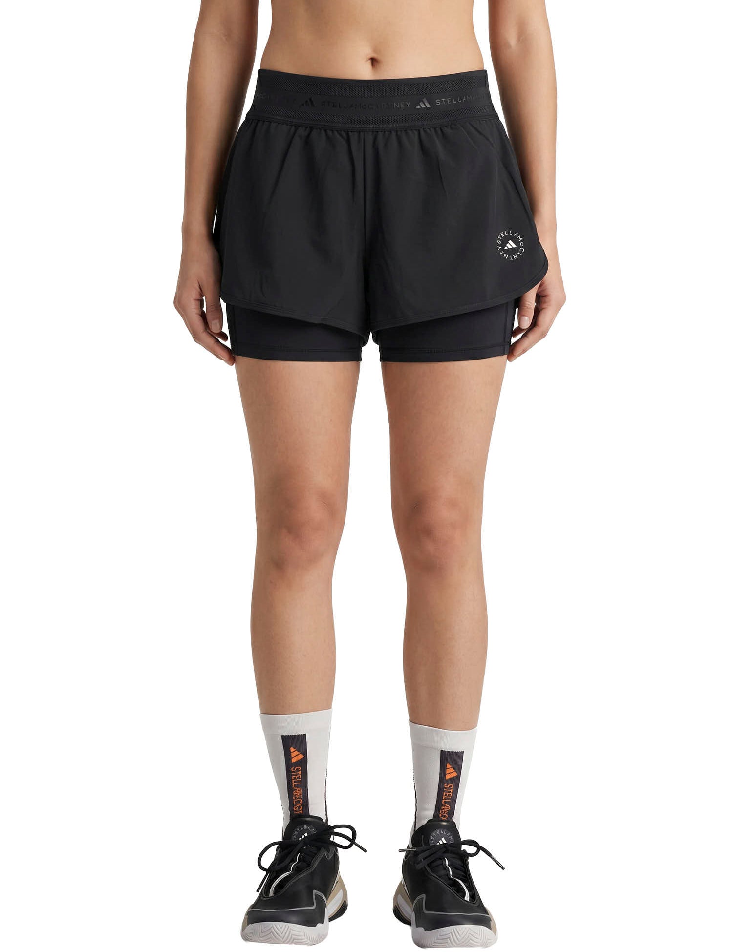 Shorts sportivi con logo in nero Adidas by stella MC Cartney - donna 