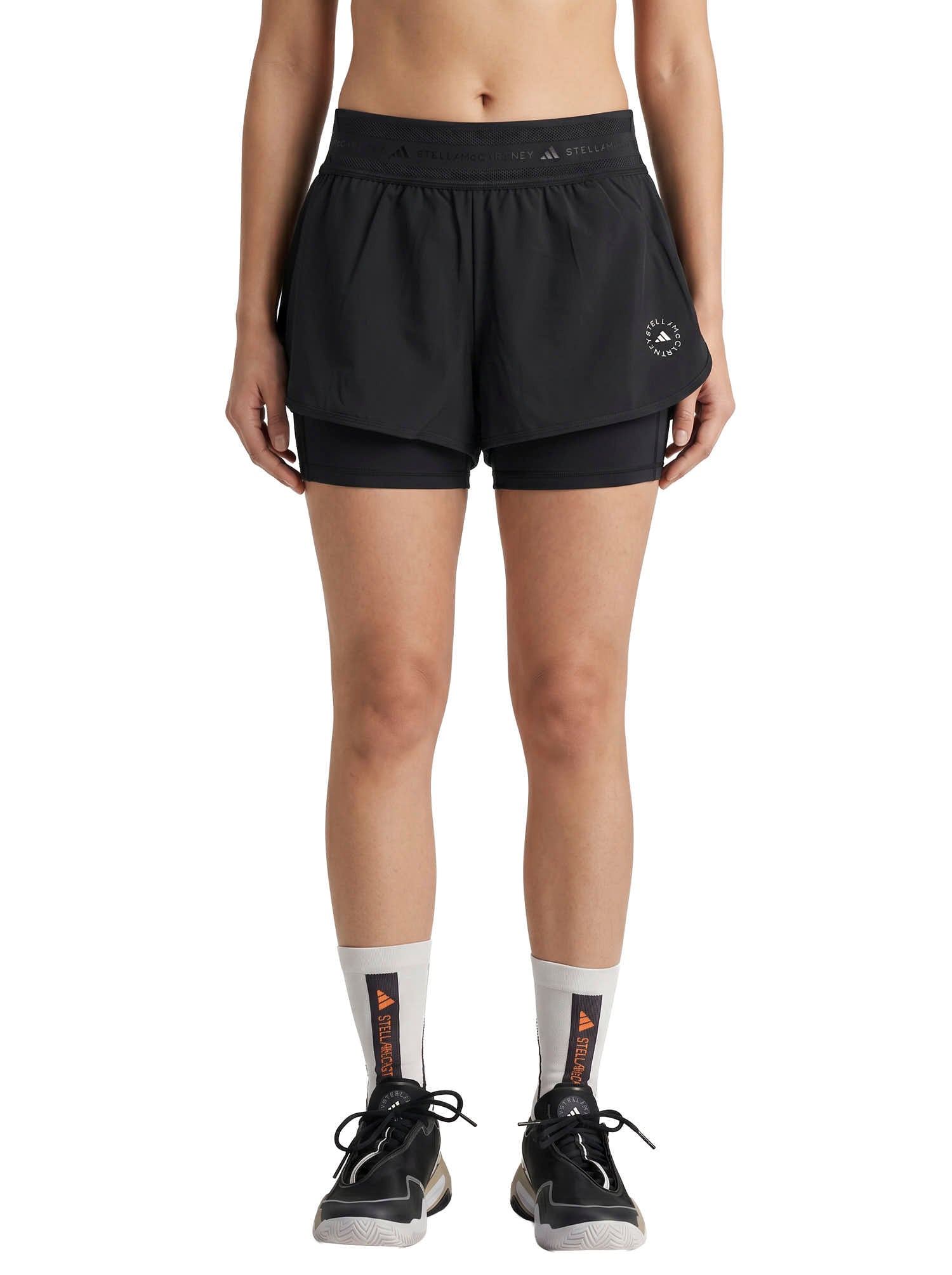 Shorts sportivi con logo in nero Adidas by stella MC Cartney - donna 