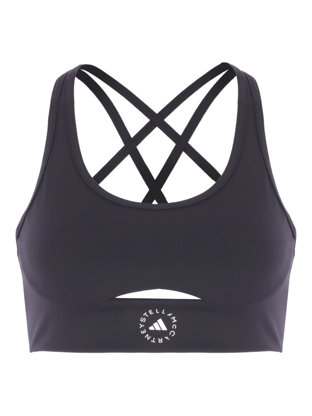 Top sportivo con logo in nero Adidas by stella mc  cartney - donna 