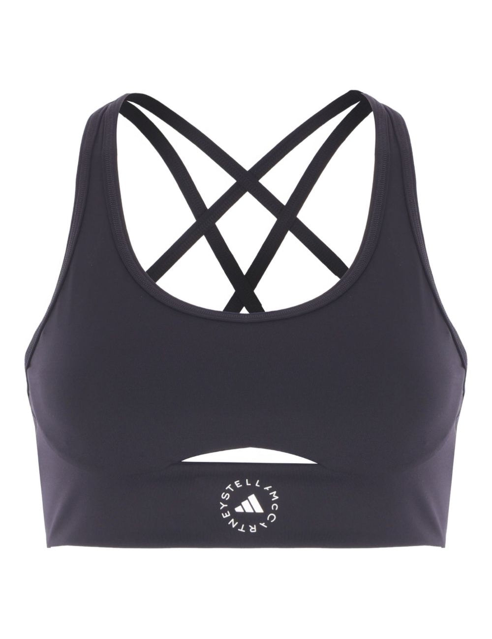 Top sportivo con logo in nero Adidas by stella mc  cartney - donna 