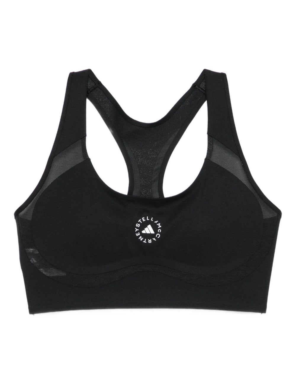 Top sportivo con logo in nero Adidas by stella mc cartney  - donna 