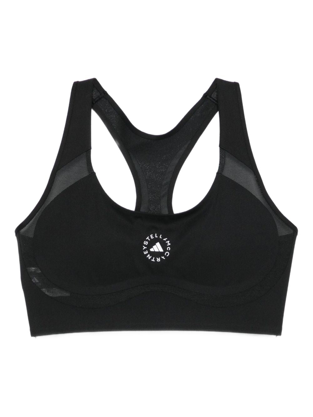 Top sportivo con logo in nero Adidas by stella mc cartney  - donna 