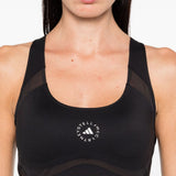 Top sportivo con logo in nero Adidas by stella mc cartney  - donna 
