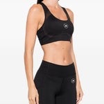 Top sportivo con logo in nero Adidas by stella mc cartney  - donna 