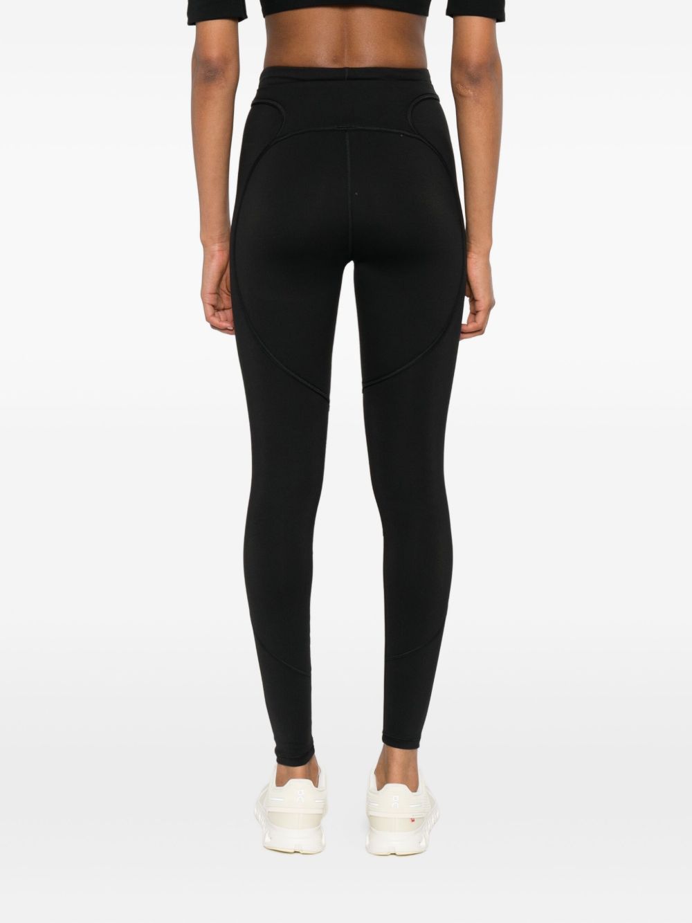 Leggings con logo in nero Adidas by stella mc cartney - donna 