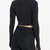 Top a maniche lunghe con dettaglio del logo in nero Adidas by stella mc cartney - donna 
