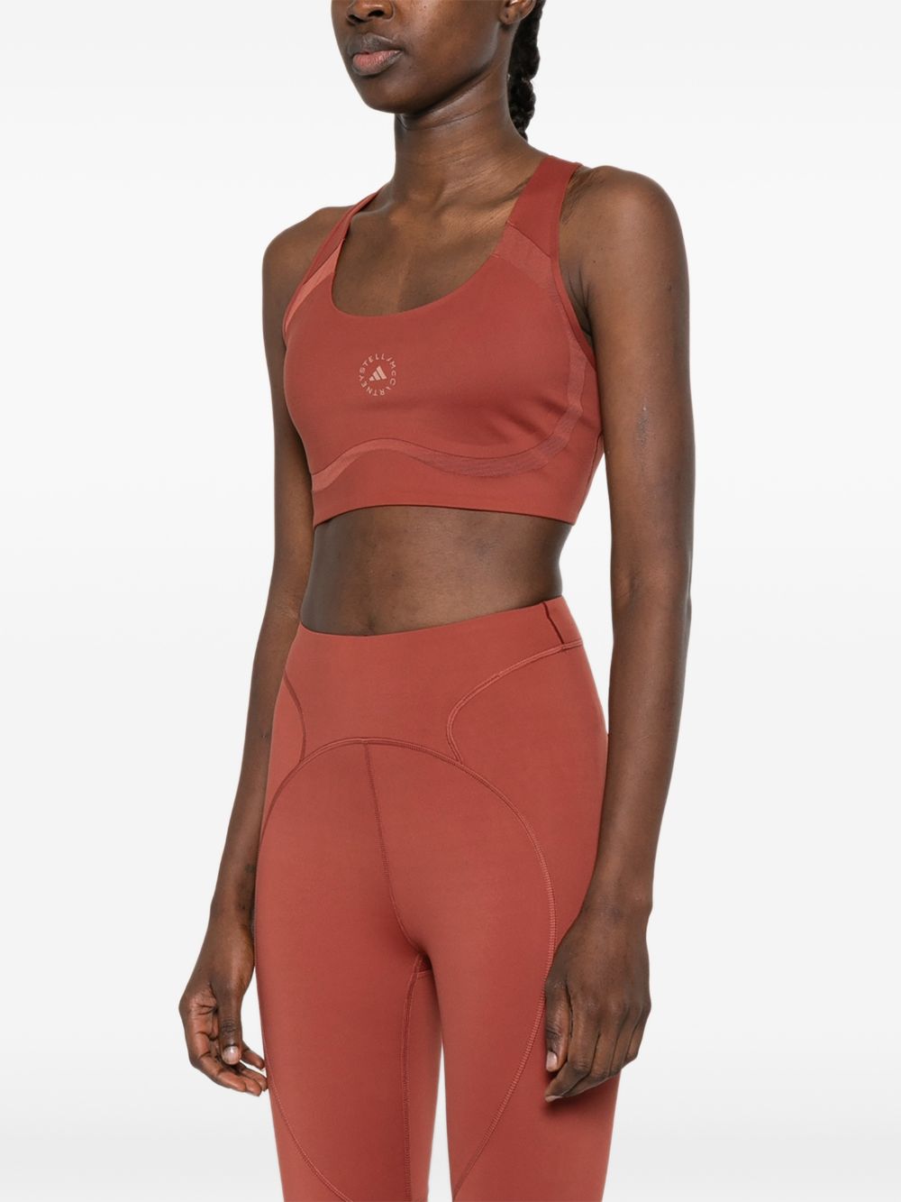 Reggiseno sportivo in rosa cipolla Adidas By Stella Mc Mcartney - donna 