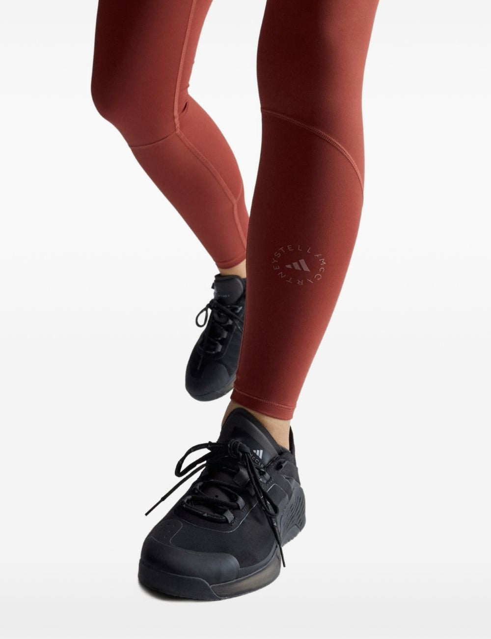 Leggings con logo in rosa cipolla Adidas by stella mc cartney - donna 