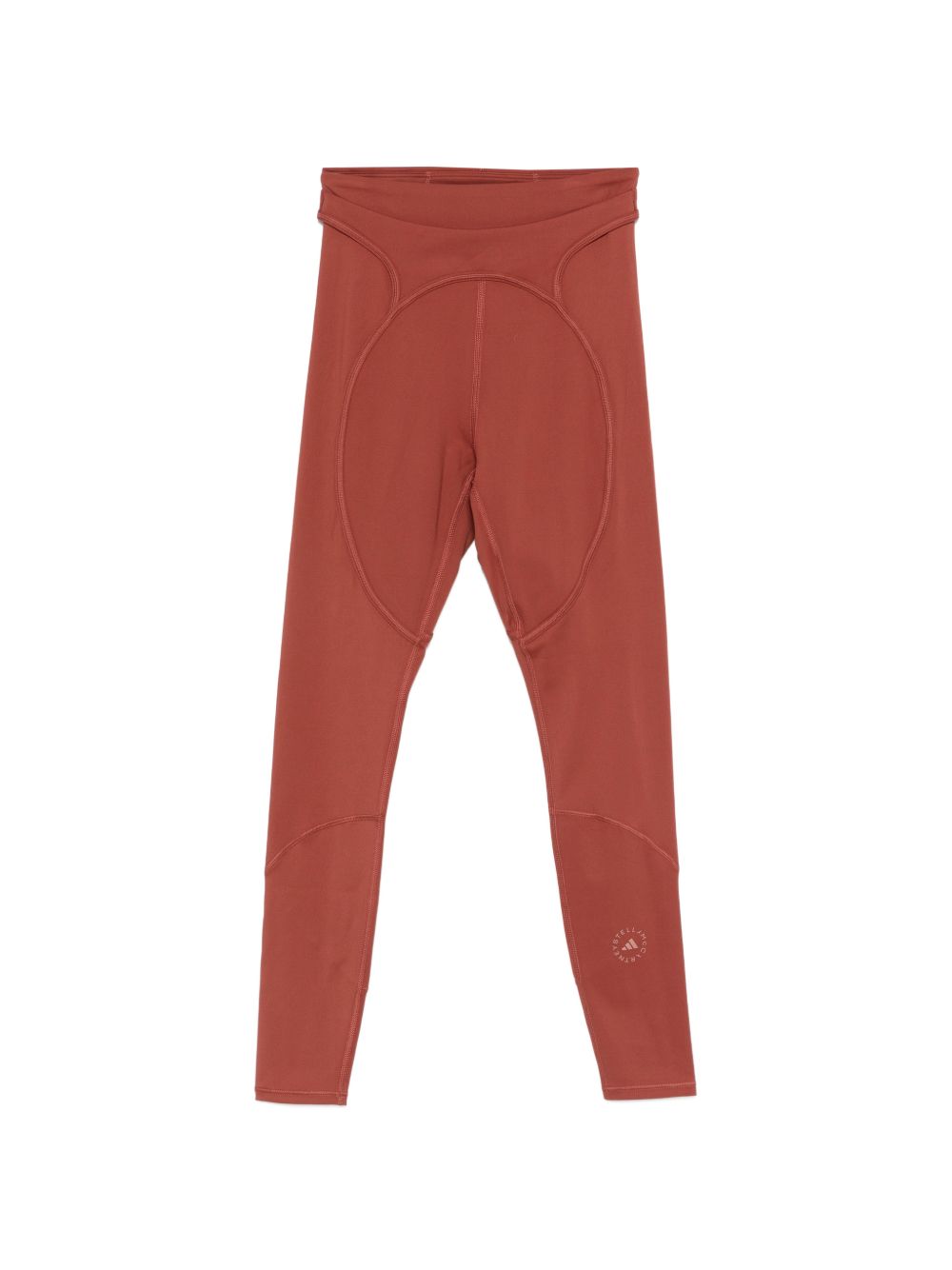 Leggings con logo in rosso terracotta Adidas by Stella Mc Cartney - donna 