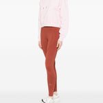 Leggings con logo in rosso terracotta Adidas by Stella Mc Cartney - donna 