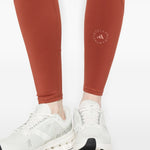 Leggings con logo in rosso terracotta Adidas by Stella Mc Cartney - donna 