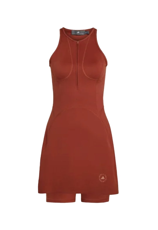 Aboito sportivo con shorts in rosso mattone Adidas by stella MC Cartney - donna 