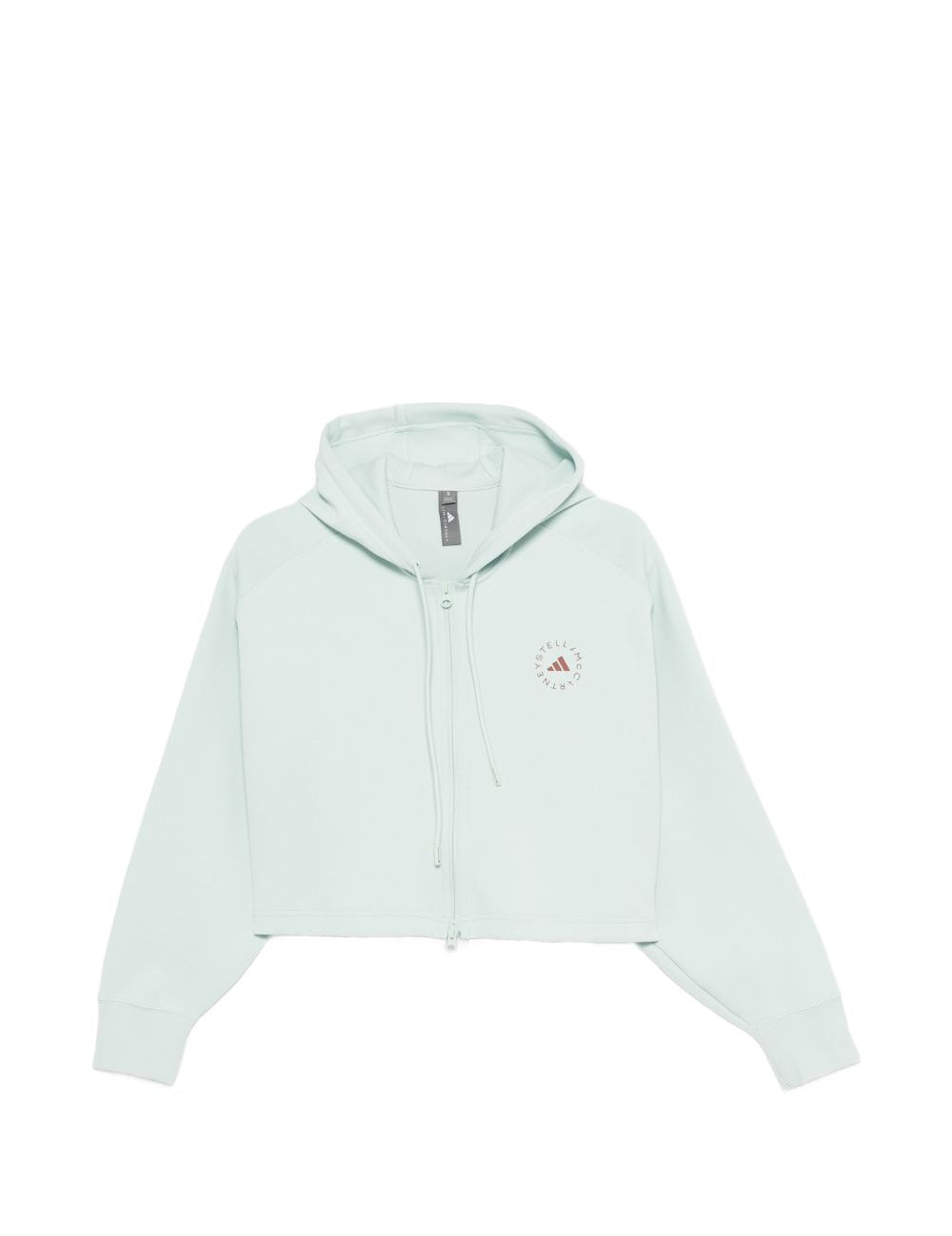 Felpa con stampa logo in verde Adidas by stella mc cartney - donna 