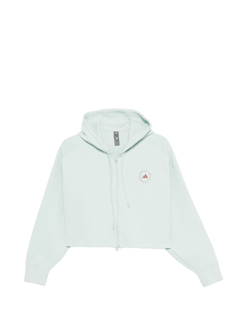 Felpa con stampa logo in verde Adidas by stella mc cartney - donna 