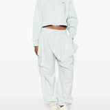 Felpa con stampa logo in verde Adidas by stella mc cartney - donna 