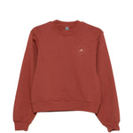 Felpa con logo a maniche lunghe in rosso mattone Adidas by stella mc  cartney - donna 